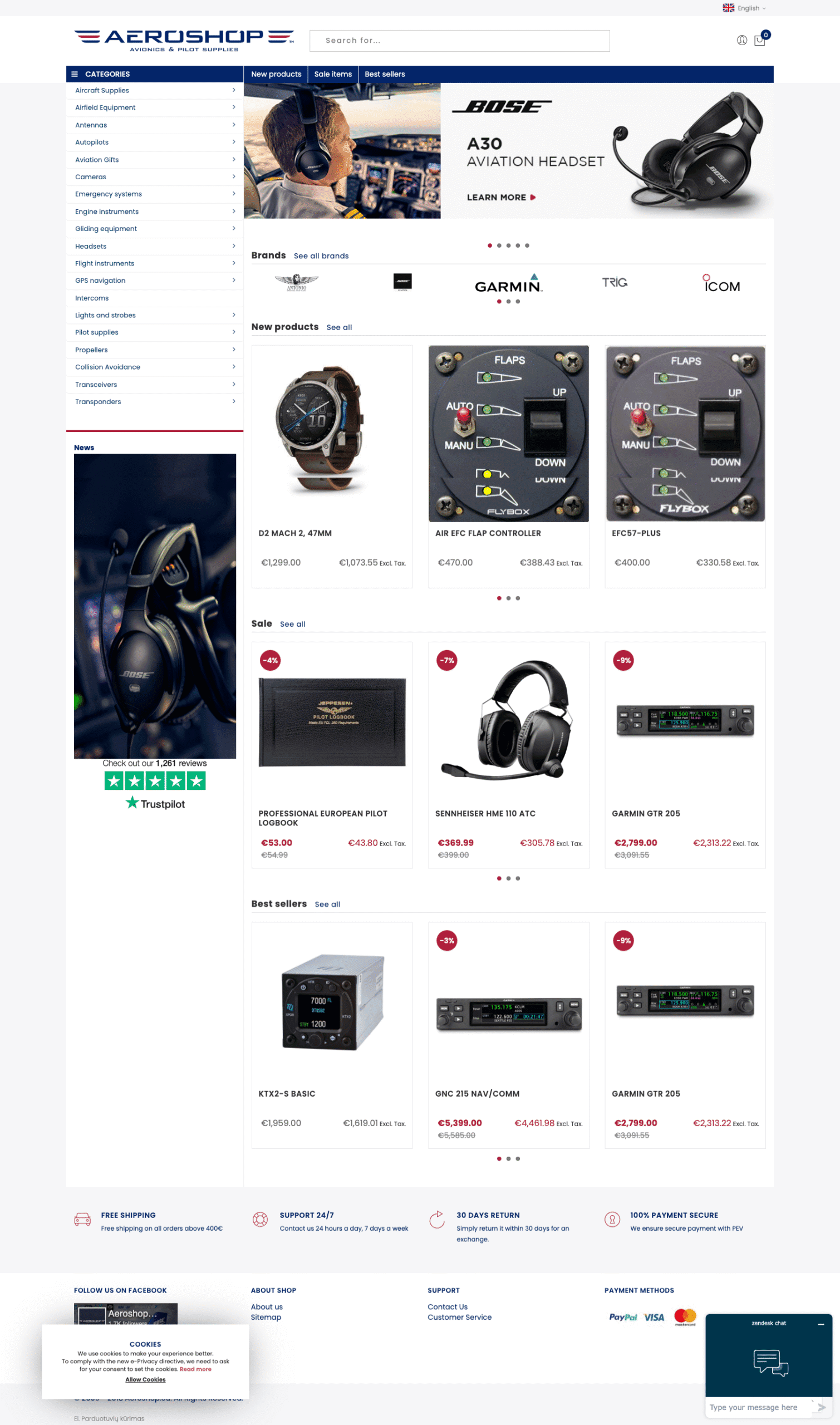 International aviation e-commerce store