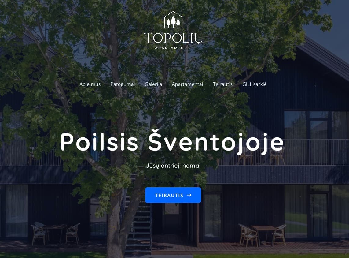 One-page apartment rental website